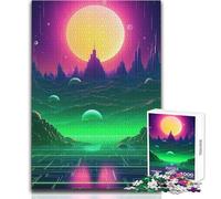 Neon Futurism Unleashed Jigsaw Puzzles 1000 Pieces for Teenagers Cognitive Development Fun Game Special Thoughtful Celebration Present Size 50x75cm