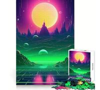 Neon Futurism Unleashed Teenager Jigsaw Puzzles 1000 Pieces Recall Boost Gentle Leisure Clean Cut Santa Wish List (50x75cm)