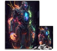 Neon Futuristic Robot Adult Jigsaw Puzzles 1000 Pieces Jigsaw Puzzles BrainChallenging DIY Decorative Game Family Interactive Toy 1000 PCS(38x26cm)