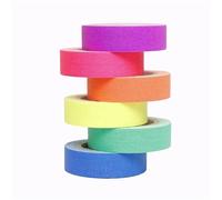 Neon Gaffer Cloth Tape 6 Rolls Fluorescent Cloth Tape UV Blacklight Glow in Dark Tape Decorative Supplies for Black Light Party and Halloween - 15mm x 5m, 6 Colors