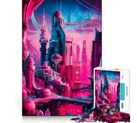 Neon Galactic Metropolis 1000 Piece Jigsaw Puzzle for Adults Smart Game Soothing Fun Pattern Assembly Stylish Gift (50x75cm)