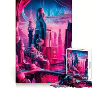 Neon Galactic Metropolis for Adults 1000 Piece Jigsaw Puzzle Think Smart Toy Leisure Time Accurate Cut Art Collectible (38x52cm)