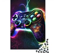 Neon Game Controller 1000 Piece Jigsaw Puzzle Paper Jigsaw Puzzle for Adults Gaming Elements Puzzle Game for Family Decor Stress Relief 70x50cm/1000pcs