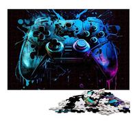 Neon Game Controller 1000Pc Adults Jigsaw Puzzle Jigsaw Puzzles Relaxing Entertainment, Home Decor 50x75CM/19.68x29.52inch