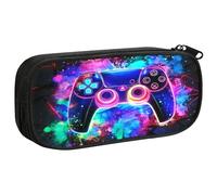 Neon Gaming Pencil Case for Boys, Graffiti Game Pen Pouch Bag with Compartments, Colourful School Stationery Supplies for Student Kids Teenager Adult