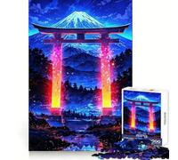 Neon Gate Mountain Landscape 1000 Pieces Puzzles for Adults Mind Exercise Toy Peaceful Time Design Assembly Creative Gift (38x26cm)