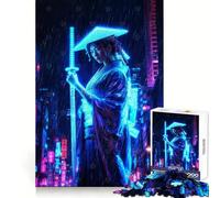 Neon Geisha in The Rain 1000 Pieces Jigsaw Puzzles for Adults Brain Workout Toy Stress Free Art Assembly Festival Gift (38x52cm)