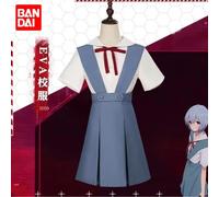 Neon Genesis Evangelion AyanamiRei Asuka cartoon animation peripherals college style school uniform shirt skirt cosplay set gift S Blue