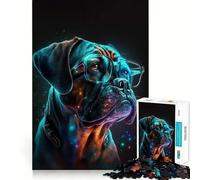 Neon Glasses Dog 1000 Piece Jigsaw Puzzles for Adults Teenagers Brain Skill Group Joy Exact Edge Stylish Gift (38x26cm)