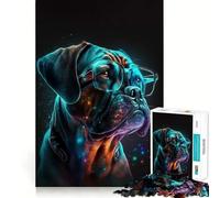 Neon Glasses Dog Jigsaw Puzzles for Teenagers 1000 Pieces Logic Toy Casual Fun Precision Cut Heartfelt Gift (50x75cm)