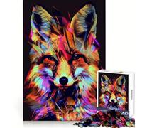 Neon Glitch Fox Hard Jigsaw Puzzle for Adults 1000 Pieces Logic Train Toy Peaceful Time Smooth Cut Premium Gift (38x52cm)