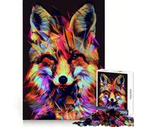 Neon Glitch Fox Teenager Jigsaw Puzzles 1000 Pieces Recall Boost Gentle Leisure Clean Cut Santa Wish List (38x26cm)