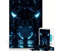 Neon Glow Anime Girl Jigsaw Puzzle for Teenagers 1000 Pieces Solid Logic Toy Relaxing Fun Precision Cut Heartfelt Gift (38x26cm)