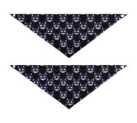 Neon Glow Cheshire Cat Pattern 2 Pack Dog Grooming Bandanas Bulk Dog Breed Bib Pet Holiday Accessories Decor for Dogs Cats