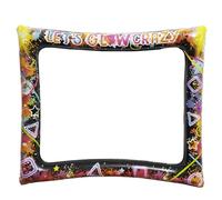 Neon Glow Inflatable Photo Booth Prop - Giant Picture Frame, Selfie Frame Blow Up Party Prop for Let's Glow Disco Party Decorations