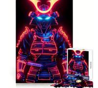 Neon Glowing Samurai Armor 1000 Piece Jigsaw Puzzle for Teenagers Brain Workout Toy Calming Play Art Assembly Festive Gift (38x26cm)