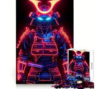 Neon Glowing Samurai Armor 1000 Piece Jigsaws for Teenagers Brain Workout Toy Easy Leisure Image Assembly Stylish Gift (38x52cm)