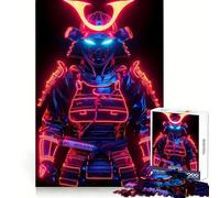 Neon Glowing Samurai Armor Jigsaw Puzzles 1000 Piece for Teenagers Thought Toy Stress Release Precise Edge Perfect Present (50x75cm)