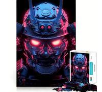 Neon Glowing Samurai Droid for Adults 1000 Piece Jigsaw Puzzle Think Smart Toy Leisure Time Accurate Cut Art Collectible (38x52cm)