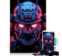 Neon Glowing Samurai Droid Jigsaw Puzzles for Teenagers 1000 Piece Logic Train Toy Cozy Relax Smooth Cut Festival Gift (38x26cm)