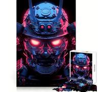 Neon Glowing Samurai Droid Jigsaw Puzzles for Teenagers 1000 Piece Logic Train Toy Cozy Relax Smooth Cut Festival Gift (38x26cm)