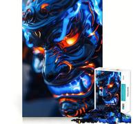Neon Glowing Samurai Jigsaw Puzzles 1000 Piece for Teenagers Thought Toy Stress Release Precise Edge Perfect Present (50x75cm)