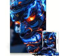 Neon Glowing Samurai Jigsaw Puzzles 1000 Piece for Teenagers Thought Toy Stress Release Precise Edge Perfect Present (50x75cm)