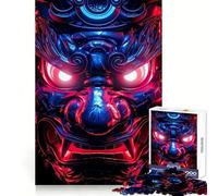 Neon Glowing Samurai Mask Jigsaw Puzzles for Adults 1000 Pieces Reason Skill Toy Tension Relief Exact Cut Cherished Gift (50x75cm)