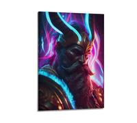 Neon God Norse God Heimdall Poster Poster Decorative Painting Canvas Wall Posters And Art Picture Print Modern Family Bedroom Decor Posters 08x12inch(20x30cm)