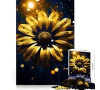 Neon Gold Cosmic Sunflower 1000 Piece Jigsaw Puzzles for Adults Jigsaw Raise Memory Peaceful Fun Clean Edge Santa Wish Item (50x75cm)