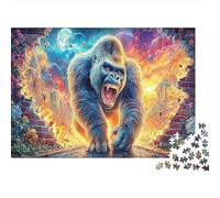 Neon Gorilla 1000 Piece Jigsaw Burning Buildings As A Family Weekend Activities Stress Relief Unique Pattern Home Display 38x26cm/1000pcs
