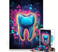 Neon Graffiti Tooth 1000 Piece Jigsaws for Adults Mind Exercise Toy Quiet Fun Design Assembly Thoughtful Gift (50x75cm)