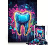 Neon Graffiti Tooth Adult Jigsaw Puzzles 1000 Pieces Sharp Logic Toy Stress Release Tight Cut Art Collectible (38x52cm)