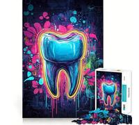 Neon Graffiti Tooth Adult Jigsaw Puzzles 1000 Pieces Sharp Logic Toy Stress Release Tight Cut Art Collectible (38x52cm)