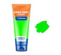 Neon Green Fabric Paint 60 ml - Permanent Textile Paint for Clothes, Shoes & Denim | Water Based Jeans, Leather & Sneaker Paints | Washable Non-Toxic Fabric Dye for Cotton & Synthetic Fabrics