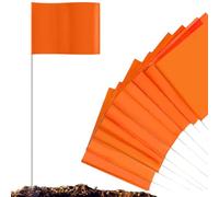 Neon Green Flags - 38 cm Ground Stakes for Lawn Markers, Gas Water Pipe, Signals PVC Weather Resistant Field | Ground Marking for Outdoor Events Construction Road Survey