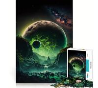 Neon Green Full Moon 1000 Piece Jigsaws for Teenagers Brain Workout Toy Easy Leisure Image Assembly Stylish Gift (50x75cm)