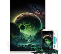 Neon Green Full Moon Jigsaw Puzzles for Adults 1000 Pieces Reason Skill Toy Tension Relief Exact Cut Cherished Gift (38x52cm)