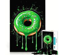 Neon Green Yellow Donut 1000 Piece Jigsaw Puzzles for Adults Jigsaw Brain Workout Toy Bonding Time Art Assembly Stylish Gift (38x26cm)