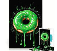 Neon Green Yellow Donut Jigsaw Puzzles 1000 Pieces for Adults Strong Logic Toy Stress Free Clear Edge Thoughtful Gift (50x75cm)