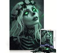 Neon Green Zombie Princess 1000 Piece Jigsaw Puzzle for Adults Brain Tease Toy Together Fun Perfect Cut (50x75cm)