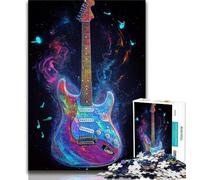 Neon Guitar Jigsaws Puzzles 1000 Pieces for Teenagers Gifts,for Educational Game Challenge Toy Unique Home Decor And Gifts 38x26cm