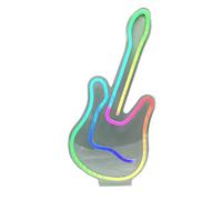 Neon Guitar Light - 24-Mode Color Changing LED Guitar Neon Sign, 16 in נ7.5 in USB-Powered Wall or Table Lamp with Clear Stand, Vibrant Rainbow Music Room Decor for Bedroom, Bar, Game Space