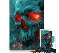 Neon Halloween Skull 1000 Pieces Jigsaw Puzzles for Adults Mind Skill Toy Easy Leisure Design Assembly Seasonal Gift (50x75cm)