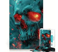 Neon Halloween Skull Jigsaw Puzzles for Teenagers 1000 Pieces Logic Toy Casual Fun Precision Cut Heartfelt Gift (38x52cm)