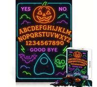 Neon Halloween Spirit Board Adult Jigsaw Puzzles 1000 Pieces Mind Challenge Toy Relax Time Quality Cut Cherished Gift (50x75cm)