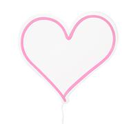 Neon Heart Design LED Box Light, Vibrant Pink Wall-Mounted Kids Lighting, Doodle-Style Heart Neon Light Premier Housewares Pink One Size