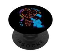 Neon Heart Puzzle Medical Design - Caring Healer PopSockets Adhesive PopGrip