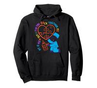 Neon Heart Puzzle Medical Design - Caring Healer Pullover Hoodie