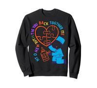 Neon Heart Puzzle Medical Design - Caring Healer Sweatshirt